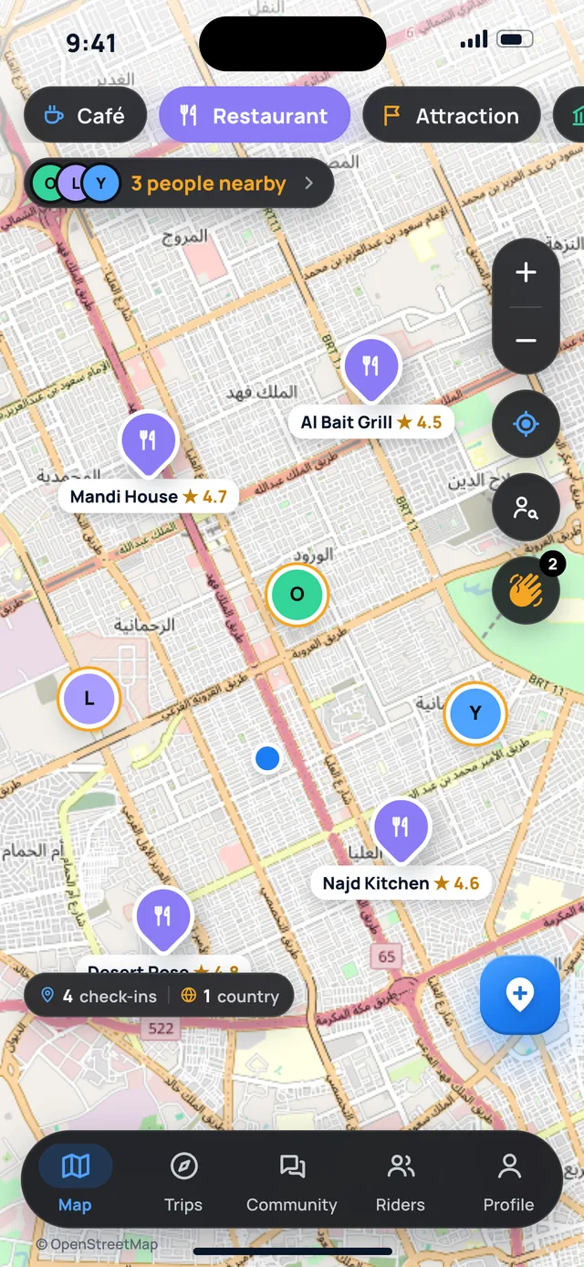 WaTrips map